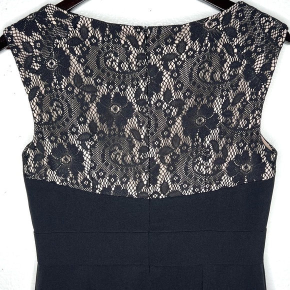 ADRIANNA PAPELL Black Lace Bodice Bodycon Sleeveless Dress Size 6 - Picture 5 of 9